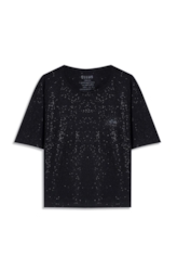 Blusa Visco Boxy Ellus Glitter Preto