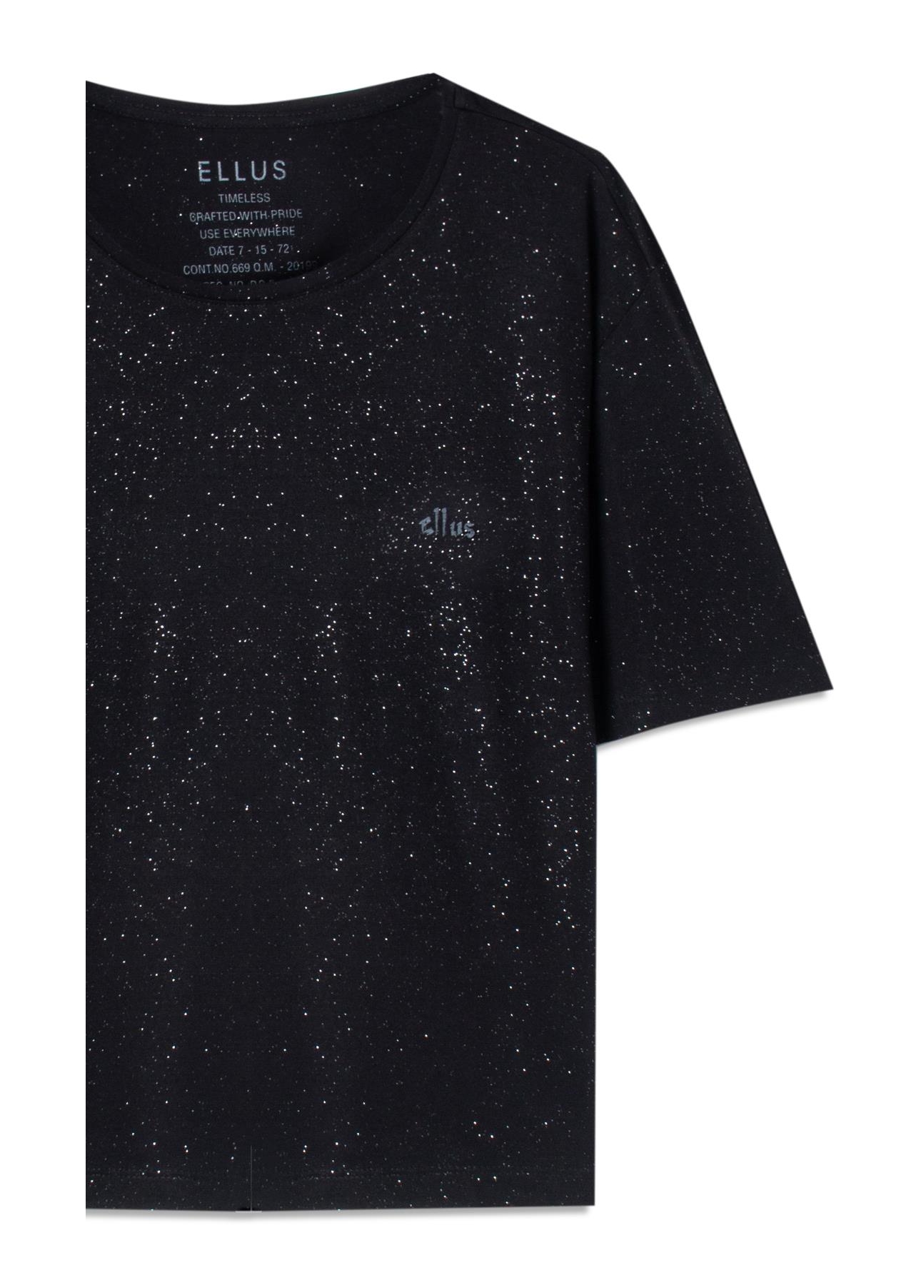 Blusa Visco Boxy Ellus Glitter Preto