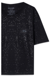 Blusa Visco Boxy Ellus Glitter Preto