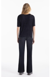 Blusa Visco Boxy Ellus Glitter Preto