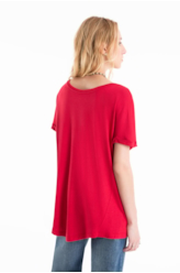 Blusa Visco Canoa Ellus Onça Vermelho