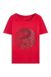 Blusa Visco Canoa Ellus Onça Vermelho