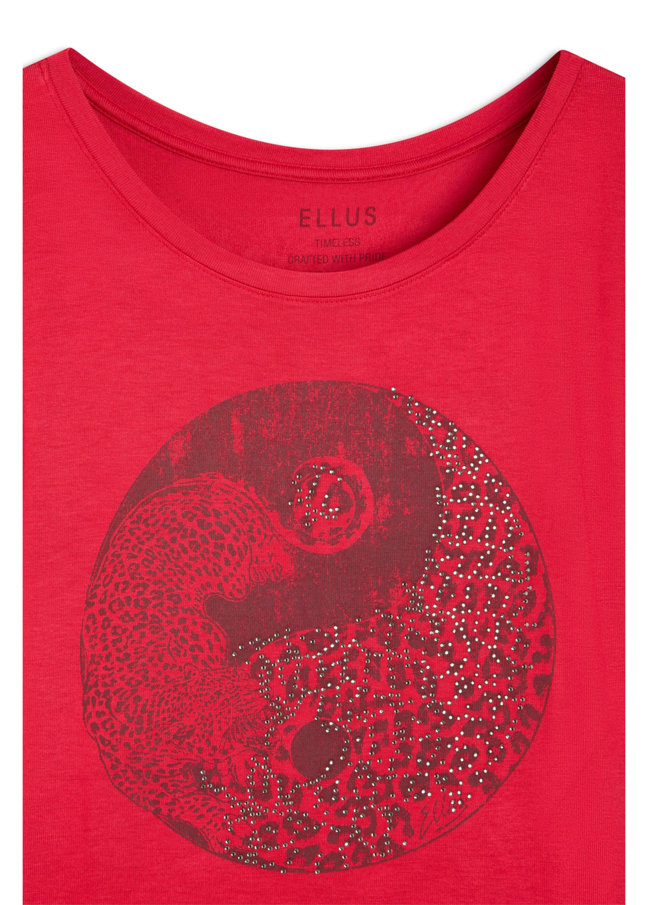 Blusa Visco Canoa Ellus Onça Vermelho