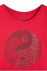 Blusa Visco Canoa Ellus Onça Vermelho