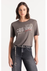 Blusa Visco Cosmos Boxy Tabaco