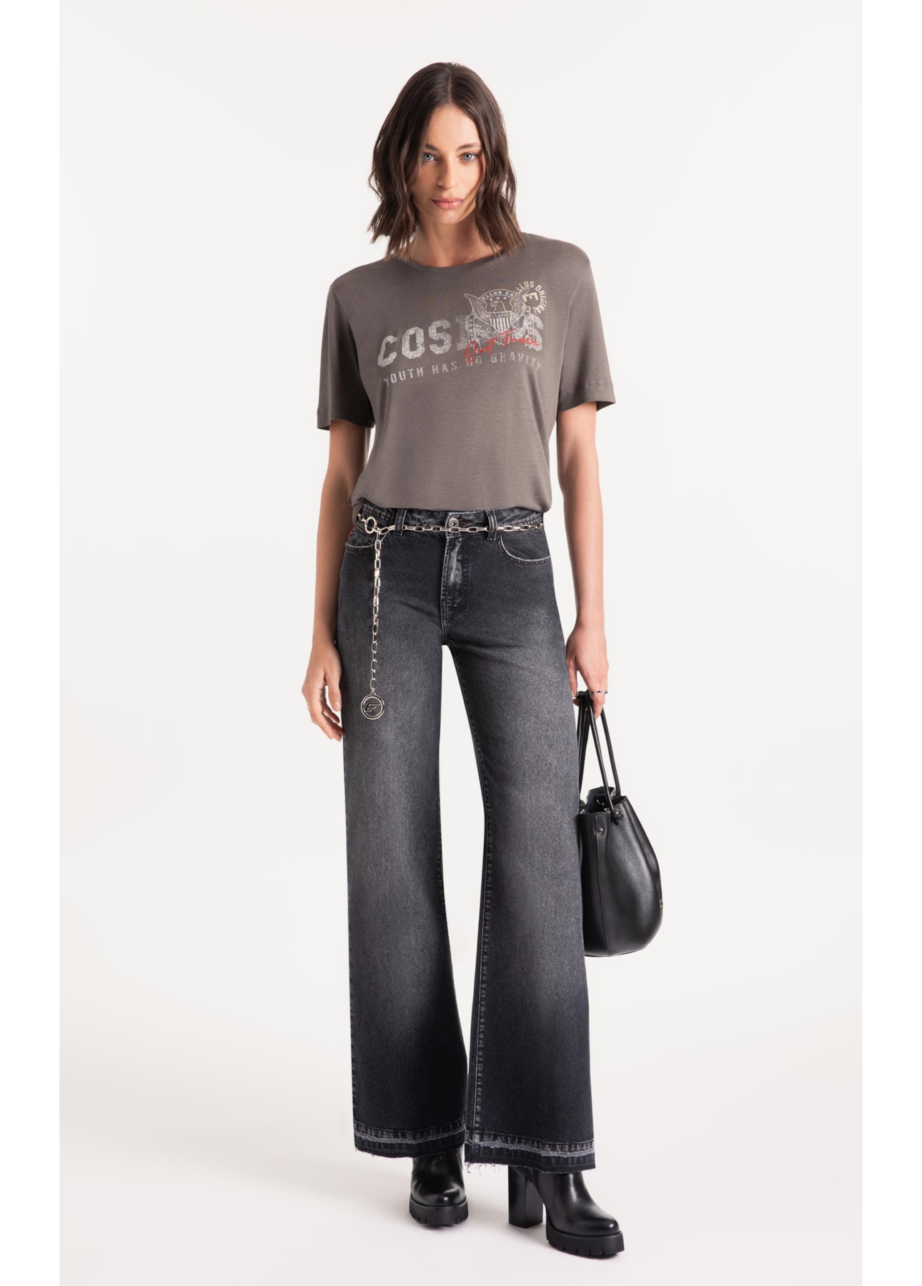 Blusa Visco Cosmos Boxy Tabaco