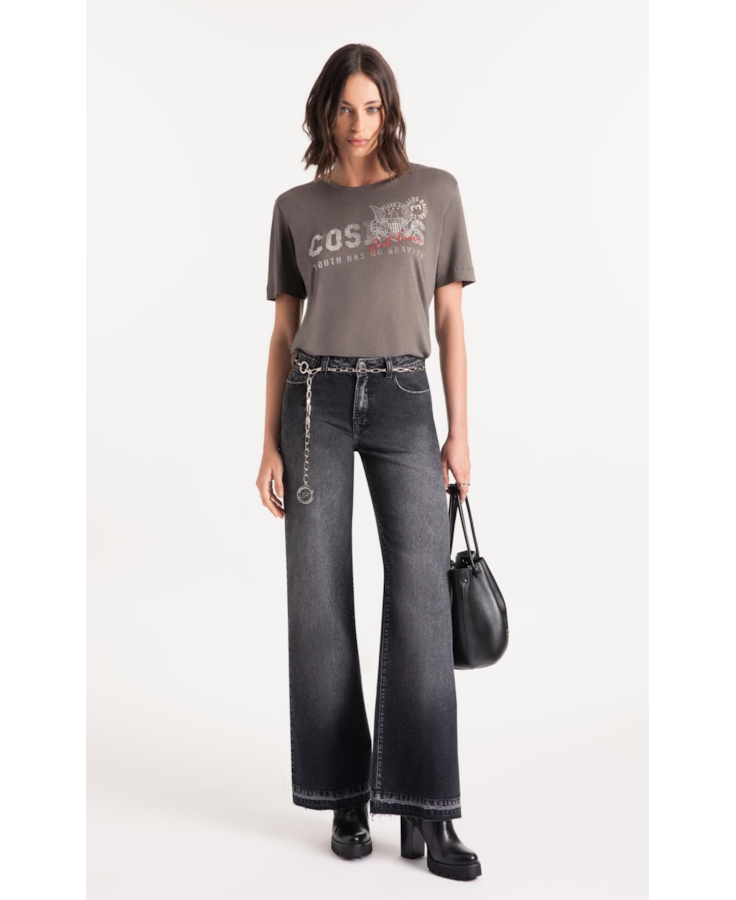 Blusa Visco Cosmos Boxy Tabaco