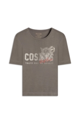 Blusa Visco Cosmos Boxy Tabaco