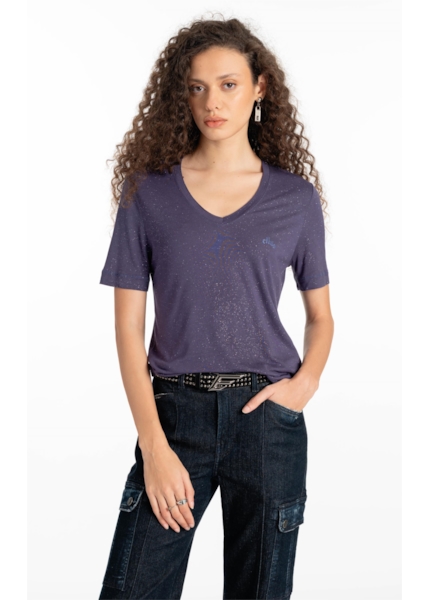 Blusa Visco Ellus Gothic New York Purple Blue