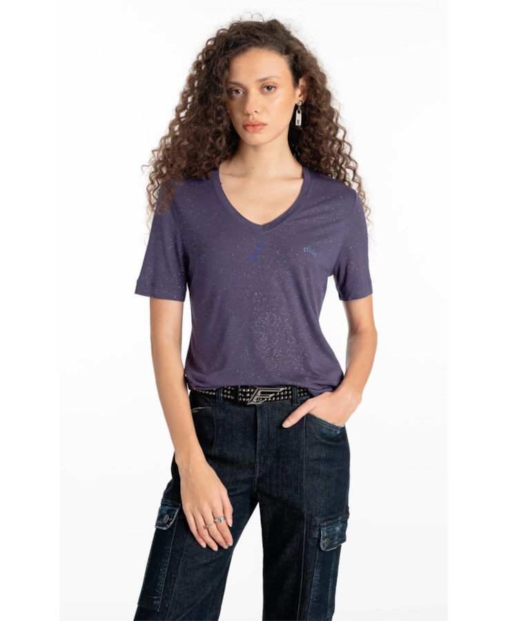 Blusa Visco Ellus Gothic New York Purple Blue