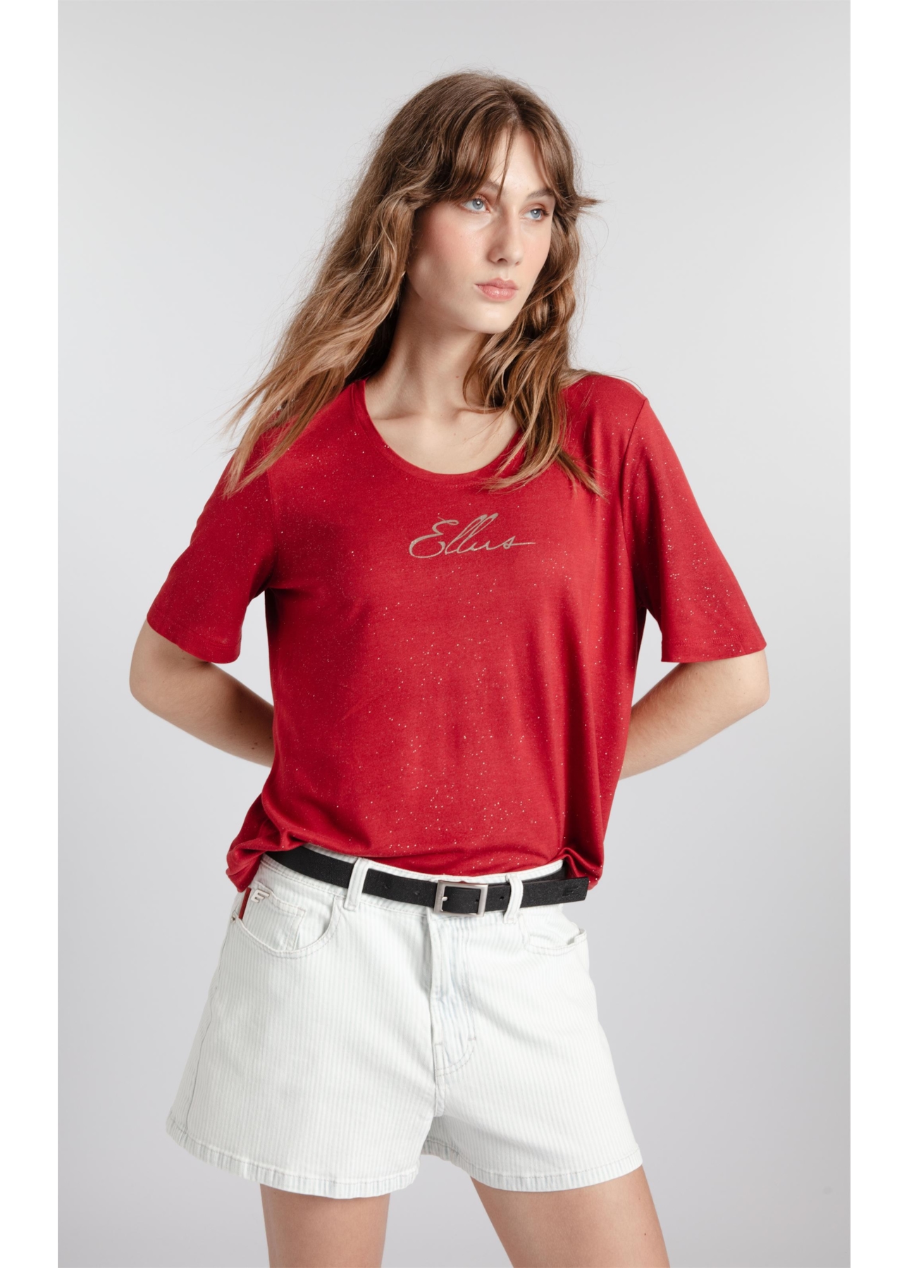 Blusa Visco Ellus Handwriting Boxy Vermelho
