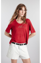 Blusa Visco Ellus Handwriting Boxy Vermelho