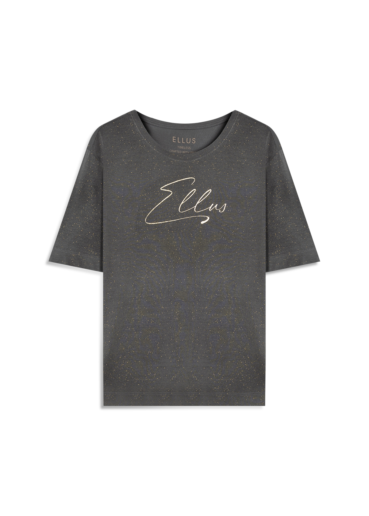 Blusa Visco Ellus Script Boxy Tabaco