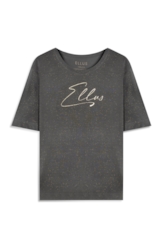 Blusa Visco Ellus Script Boxy Tabaco