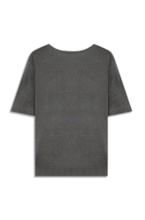 Blusa Visco Ellus Script Boxy Tabaco