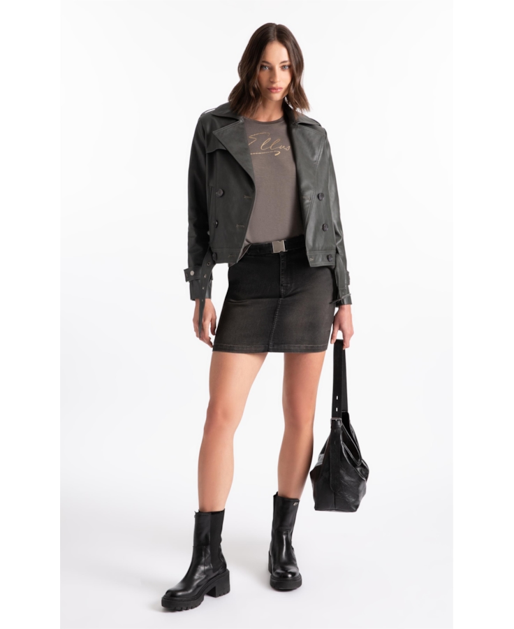Blusa Visco Ellus Script Boxy Tabaco