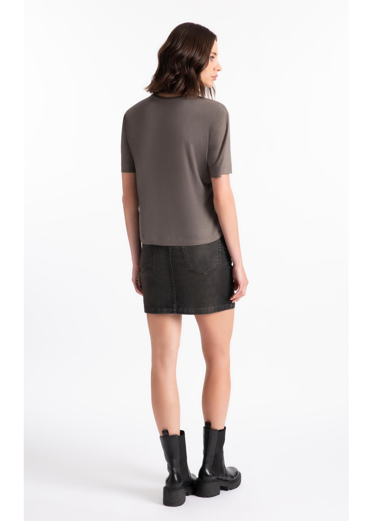 Blusa Visco Ellus Script Boxy Tabaco