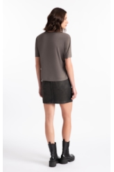 Blusa Visco Ellus Script Boxy Tabaco