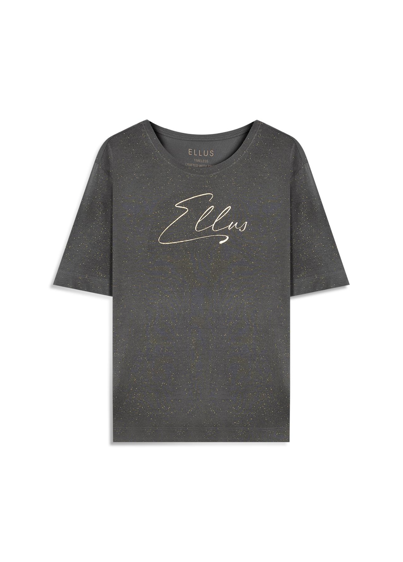 Blusa Visco Ellus Script Boxy Tabaco