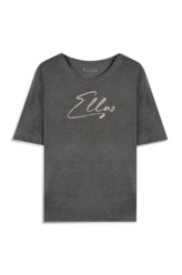Blusa Visco Ellus Script Boxy Tabaco