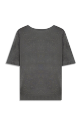 Blusa Visco Ellus Script Boxy Tabaco