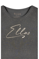 Blusa Visco Ellus Script Boxy Tabaco