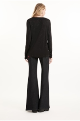 Blusa Visco Glitter Ml Preto
