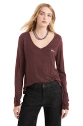 Blusa Visco Glitter Ml Vinho