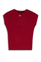 Blusa Visco Jersey Round Neck Vermelho