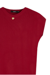 Blusa Visco Jersey Round Neck Vermelho