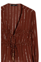 Blusa Visco Lurex Elastic Cuff Marrom
