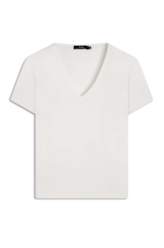 Blusa Visco Lycra Neckline Off White