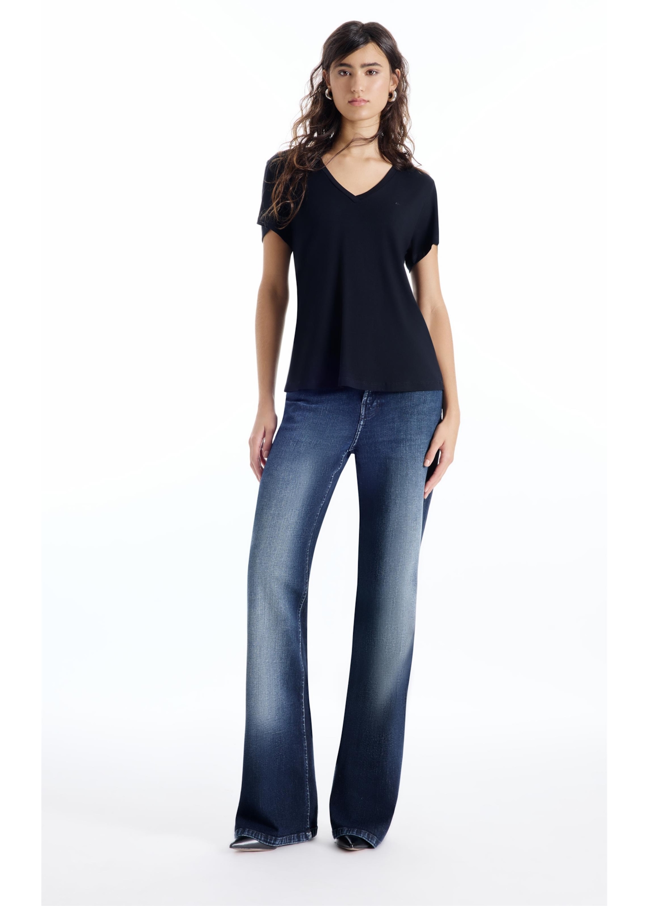 Blusa Visco Lycra Neckline Preto