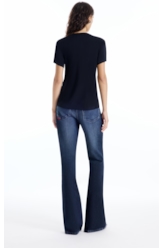 Blusa Visco Lycra Neckline Preto
