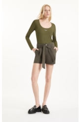 Blusa Visco Rib Hotfix Verde Militar