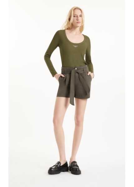 Blusa Visco Rib Hotfix Verde Militar