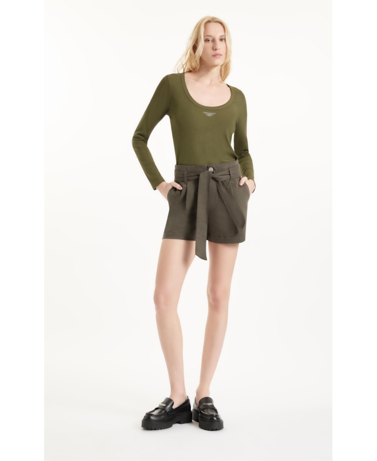 Blusa Visco Rib Hotfix Verde Militar