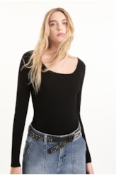 Blusa Visco Ribbed Preto