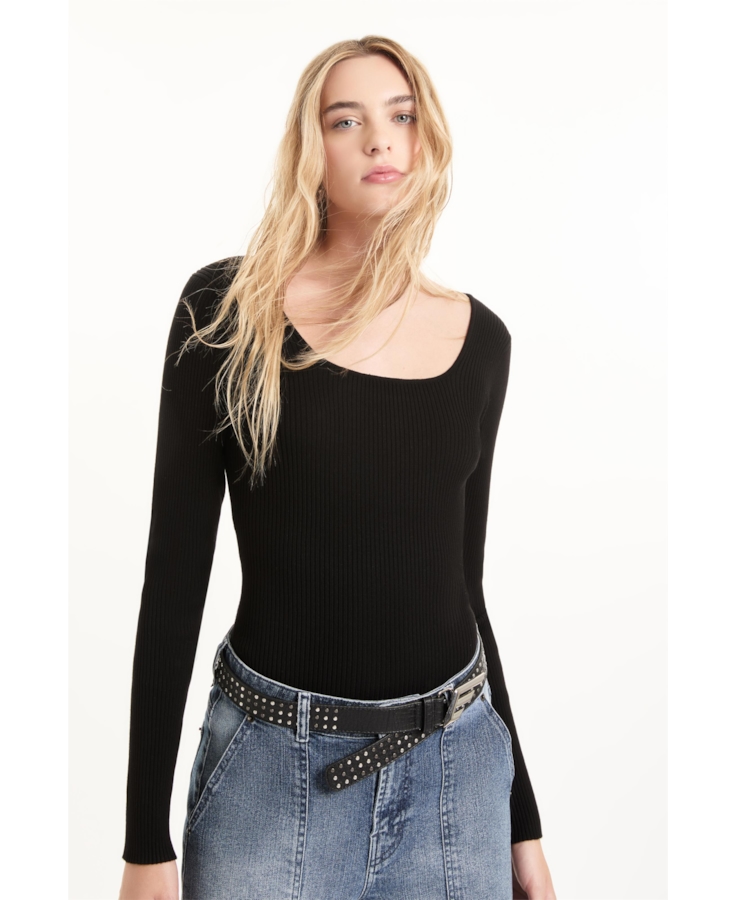 Blusa Visco Ribbed Preto