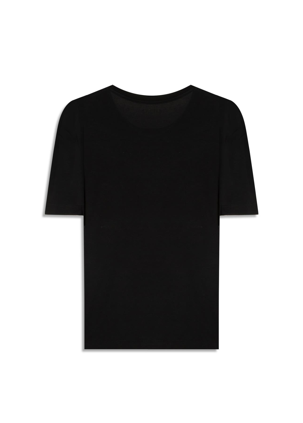 Blusa Visco Saturno Shine Boxy Preto