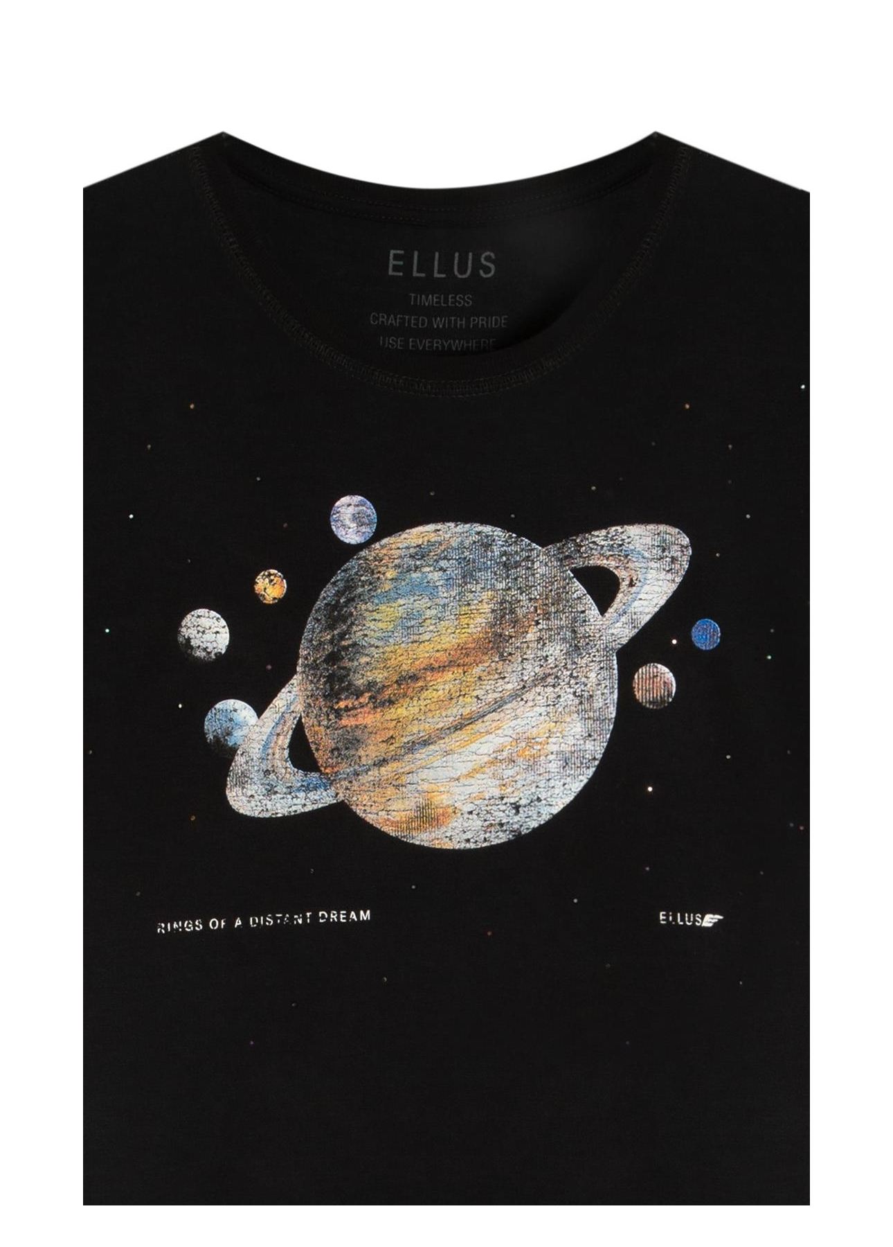 Blusa Visco Saturno Shine Boxy Preto