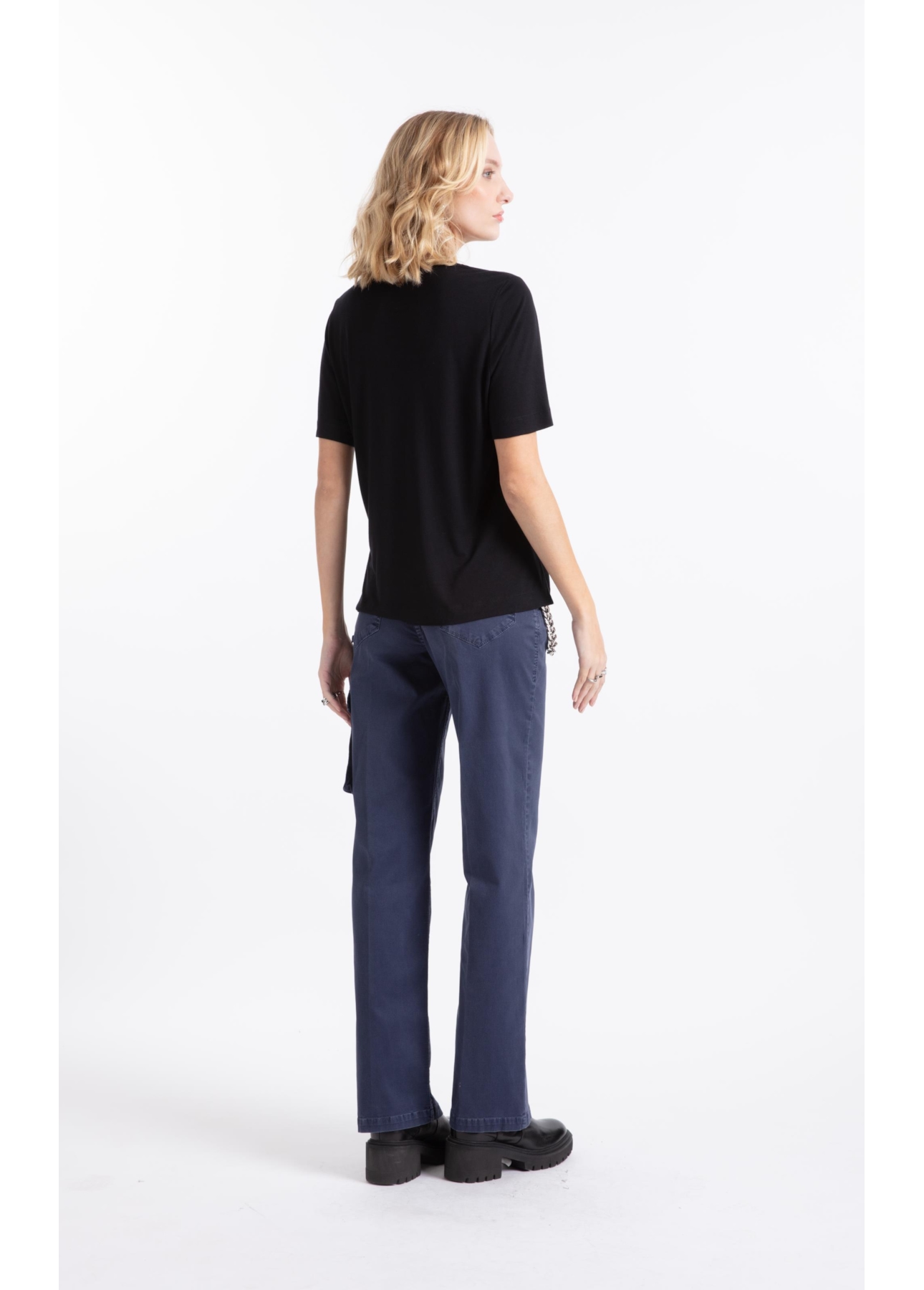 Blusa Visco Saturno Shine Boxy Preto