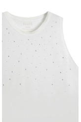 Blusa  Visco Shine Hotfix Off White