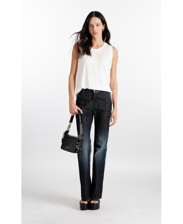 Blusa  Visco Shine Hotfix Off White