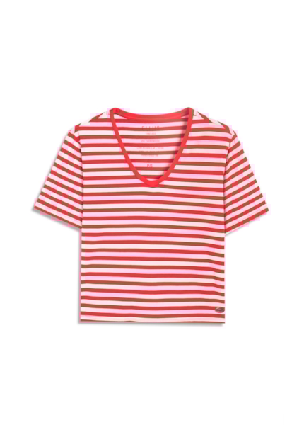 Blusa Visco Striped Vermelho