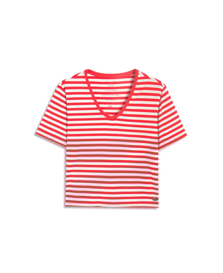 Blusa Visco Striped Vermelho