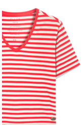 Blusa Visco Striped Vermelho