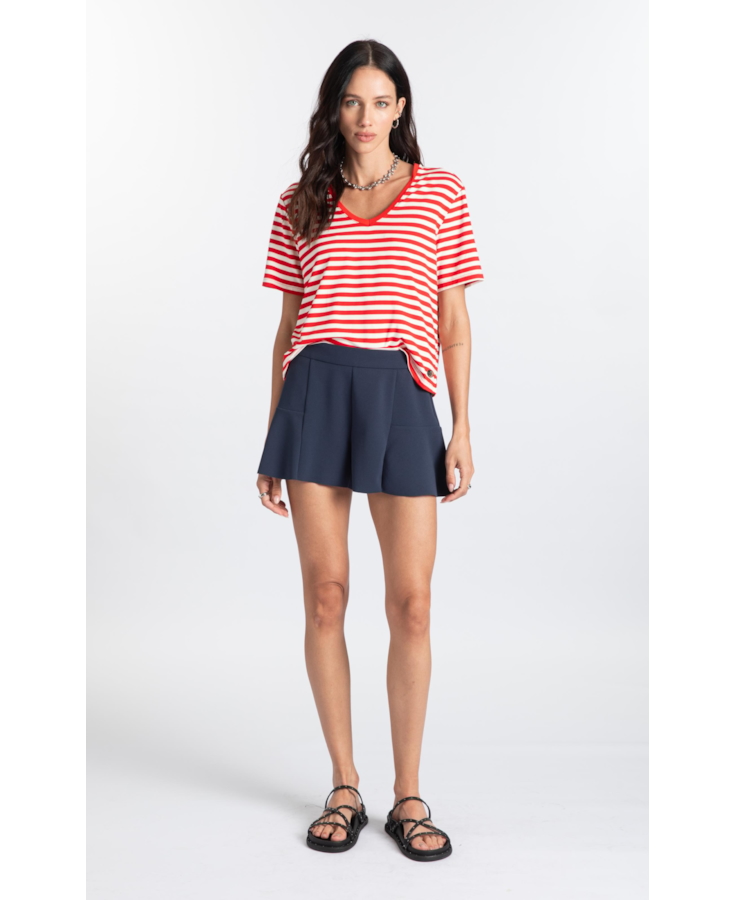 Blusa Visco Striped Vermelho