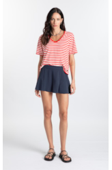 Blusa Visco Striped Vermelho