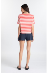 Blusa Visco Striped Vermelho